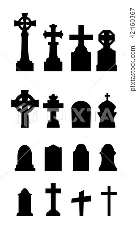 Graveyard icons set on white background 42460367