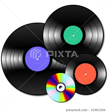 Vinyl lp and ep collection with various sizes of music media 42461936