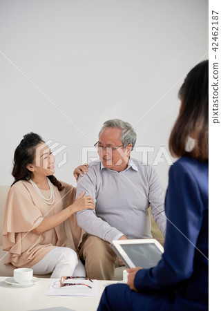 Aged couple meeting with adviser Aged couple meeting with adviser 42462187