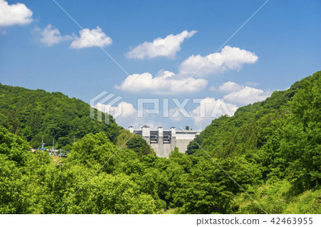 Miharu Dam and Otakine River Miharu Dam and Otakine River 42463955