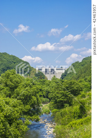 Miharu Dam and Otakine River Miharu Dam and Otakine River 42463957