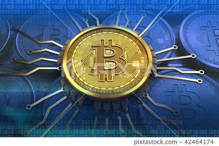 3d bitcoin with chip schema 3d bitcoin with chip schema 42464174