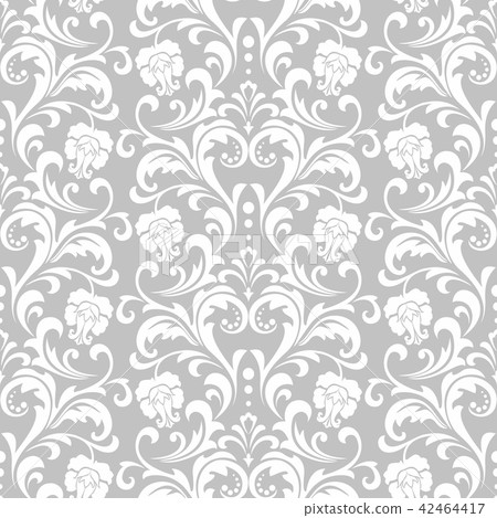 Floral pattern. Wallpaper baroque, damask.  42464417
