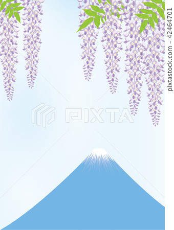 富士花和富士山背景材料日本式圖像。 42464701