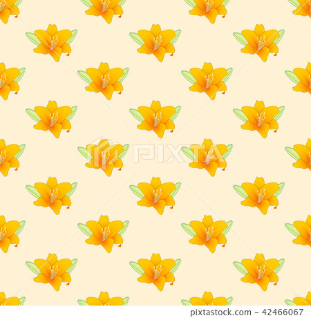 Orange Lily on Beige Ivory Background 42466067