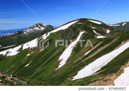 Road to the summit of the North Alps Kishidake mountain Ununohira Grandaddestake and Kurobe Gorō Mt. 42466665
