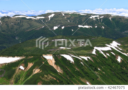 Road to the summit of the North Alps Kishidake summit Unnopira Unnopira and Mt. Kitano Nomamata Distant view 42467075