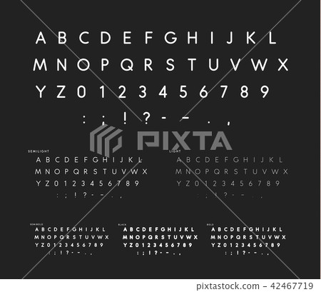 Font with soft corners, linear sans serif alphabet, modern white letters, universal font for fashion Font with soft corners, linear sans serif alphabet, modern white letters, universal font for fashion 42467719