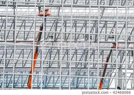 Large Construction site structure of steel fabric Large Construction site structure of steel fabric 42468066
