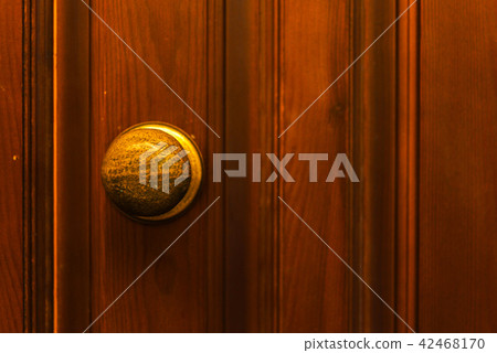 close up on a round door handle close up on a round door handle 42468170