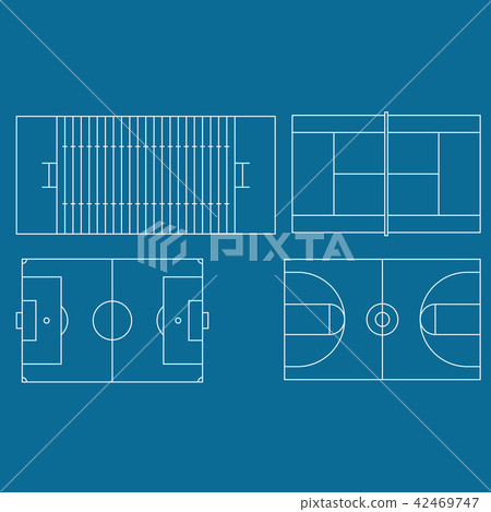 Soccer, basketball, american football and tennis Soccer, basketball, american football and tennis 42469747