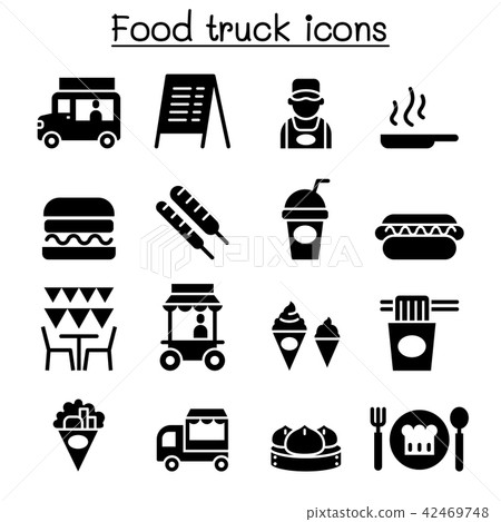 Food truck icon set 42469748