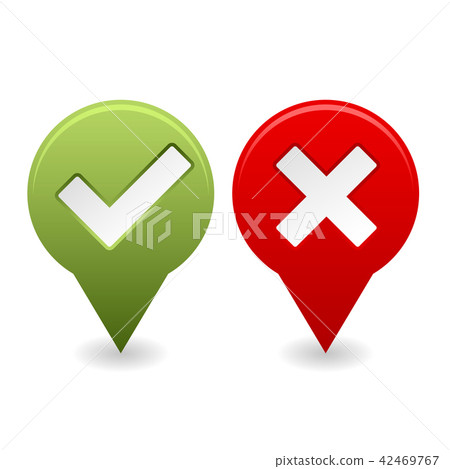 Tick and cross icons - yes and no sign Tick and cross icons - yes and no sign 42469767