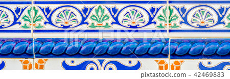 Traditional ornamental Spanish decorative tiles 42469883