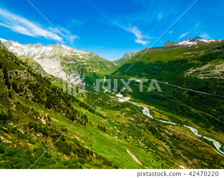 Summer landscape of Switzerland mountain nature Summer landscape of Switzerland mountain nature 42470220