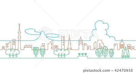 City line drawing Tokyo City line drawing Tokyo 42470938