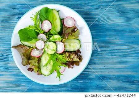 Fresh vegetables with radish, cucumber Fresh vegetables with radish, cucumber 42471244