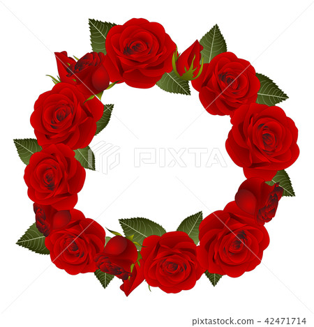 Red Rose Flower Wreath - Stock Illustration [42471714] - PIXTA