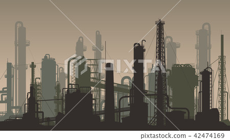 Brown illustration industrial part of city. Brown illustration industrial part of city. 42474169