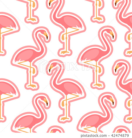 Seamless pattern with pink flamingo Seamless pattern with pink flamingo 42474879
