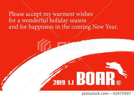 2019年新年賀卡 2019年新年賀卡 42475897