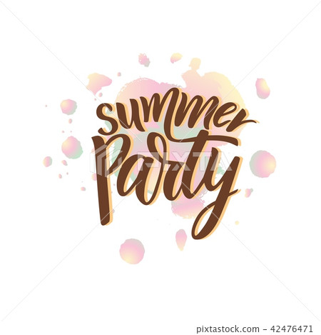 Phrase Summer Party.calligraphy lettering. Vector 42476471