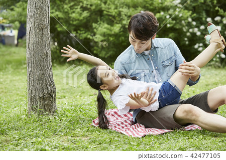 家庭，公園，自然，森林，孩子，孩子，夏天，假期，野餐，度假 42477105