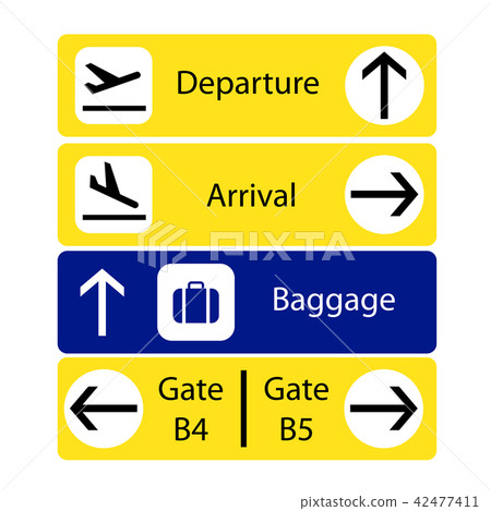 A selection of airport navigation signs 42477411