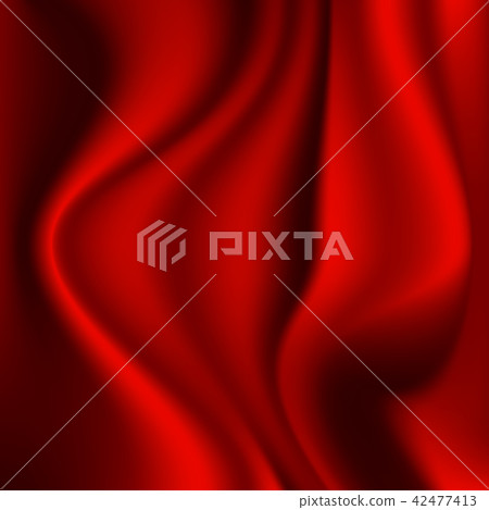 Red silk material with pleats Red silk material with pleats 42477413