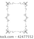 Decorative vertical frame with curls and scroll 42477552