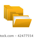 Open folder icon with document inside 42477554