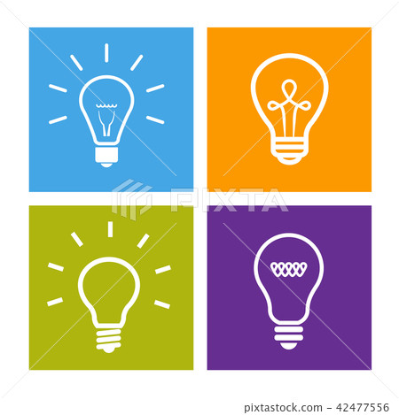 Set of electric light bulb icons - idea sign Set of electric light bulb icons - idea sign 42477556