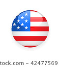 Round badge with USA flag on white background 42477569