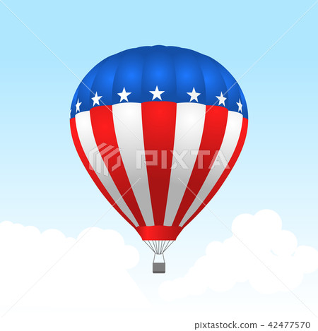 American hot air balloon with stars and stripes American hot air balloon with stars and stripes 42477570