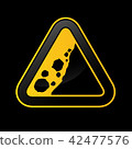 Rockfall triangular traffic sign  42477576