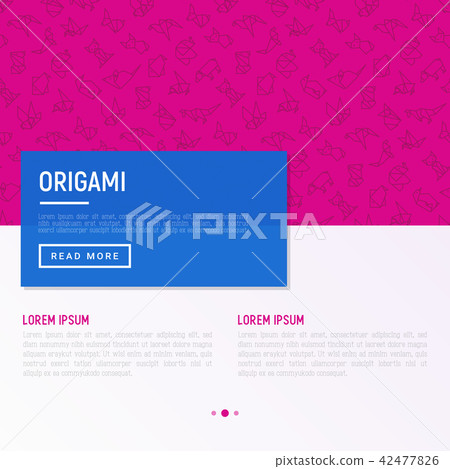 Origami concept with thin line icons Origami concept with thin line icons 42477826