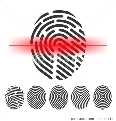 Finger print scanning vector  clipart  42478518
