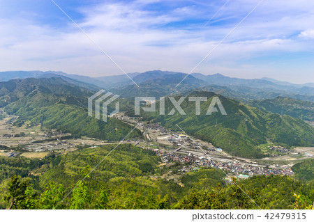 Ushiro阿爾卑斯山先生，從Mt. Mt. Mt.（鳥取縣大 - 町鳥取市鳥取市）的山頂觀看Mt. Machi 42479315