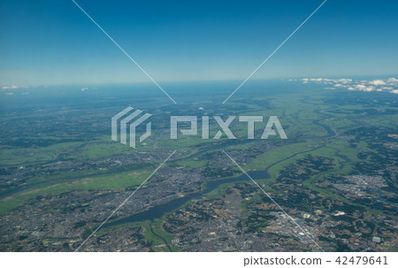 Teganuma和Tone河的航拍照片 Teganuma和Tone河的航拍照片 42479641