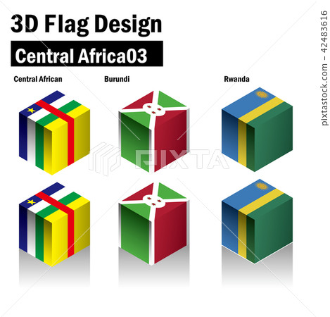 三維國旗插圖|中非·布隆迪·盧旺達| 3D標誌 三維國旗插圖|中非·布隆迪·盧旺達| 3D標誌 42483616
