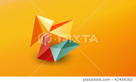 Abstract background - geometric origami style shape composition, triangular low poly design concept 42484262