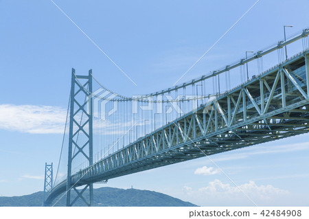 Akashi Kaikyo Bridge in fine weather Akashi Kaikyo Bridge in fine weather 42484908
