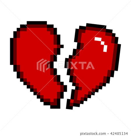 Isolated pixelated broken heart icon 42485134