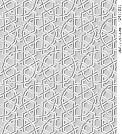 3D white paper art Islamic geometry backgrouund 3D white paper art Islamic geometry backgrouund 42485835