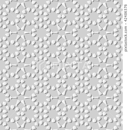 3D white paper art Islamic geometry backgrouund 42486376