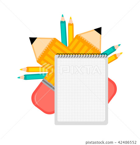Group of pencils and a paper. Back to school 42486552
