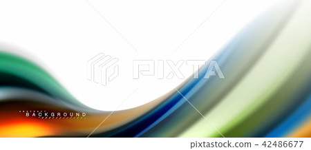 Fluid liquid mixing colors concept on light grey background, curve flow, trendy abstract layout 42486677