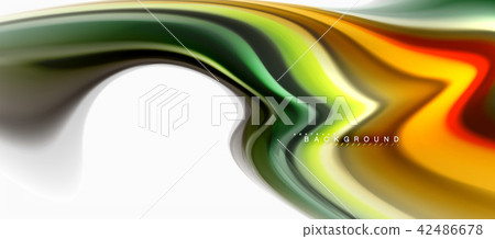 Fluid liquid mixing colors concept on light grey background, curve flow, trendy abstract layout Fluid liquid mixing colors concept on light grey background, curve flow, trendy abstract layout 42486678