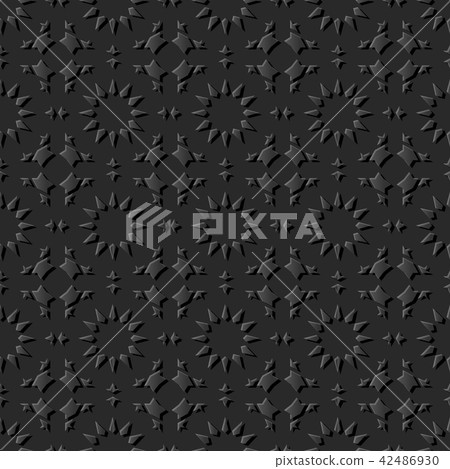 3D dark paper art Islamic geometry background 42486930