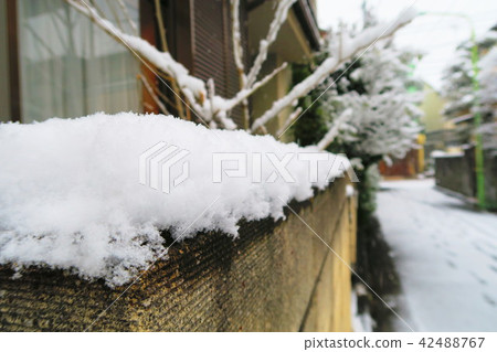 Snow scenery of Kawaguchi city, Saitama prefecture 42488767